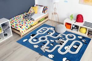 Dětský kusový koberec Petit Town streets blue 140x190 cm