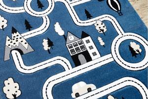 Dětský kusový koberec Petit Town streets blue 160x220 cm