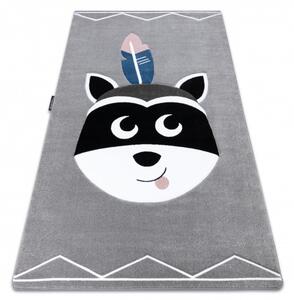 Dětský kusový koberec Petit Raccoon mukki grey 160x220 cm