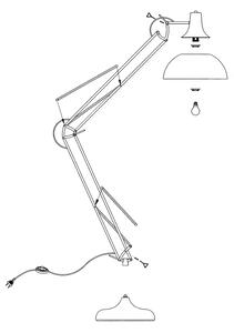Eglo 94705 - Stojací lampa BORGILLIO 1xE27/60W/230V