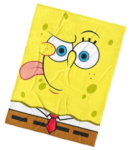 TipTrade dětská deka fleece SPONGE BOB EMOJI, žlutá, 150x200cm