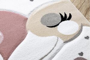 Dětský kusový koberec Petit Flamingos hearts cream 140x190 cm