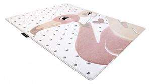 Dětský kusový koberec Petit Flamingos hearts cream 140x190 cm
