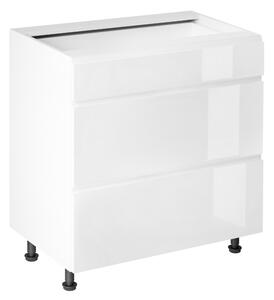 KONDELA Spodní skříňka, bílá/bílá extra vysoký lesk HG, AURORA D80S3