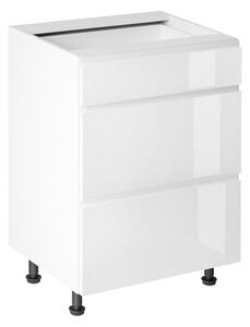 KONDELA Spodní skříňka, bílá/bílá extra vysoký lesk HG, AURORA D60S3
