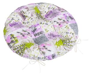 Bellatex Sedák Adéla prošívaný kulatý průměr 40 cm Patchwork lila