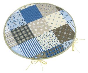 Bellatex Sedák Adéla kulatý hladký průměr 40 cm Patchwork modrá