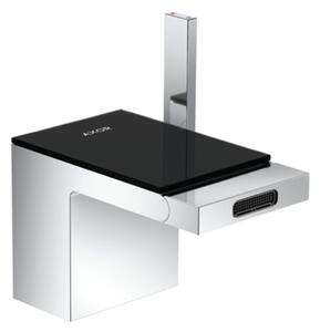 Axor MyEdition - Páková bidetová baterie s odtokovou soupravou Push-Open, chrom / černé sklo 47210600