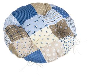 Bellatex Sedák Adéla prošívaný kulatý průměr 40 cm Patchwork modrá
