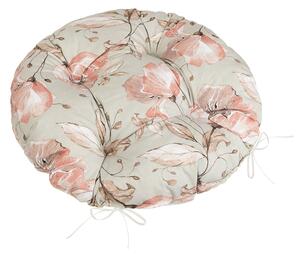 Bellatex Sedák Adéla prošívaný kulatý průměr 40 cm Lilie losos, šedá