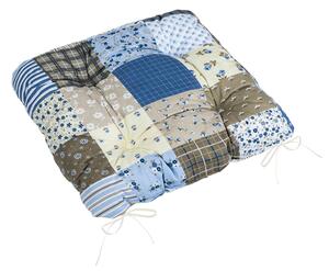 Bellatex Sedák Adéla prošívaný 40x40 cm Patchwork modrá