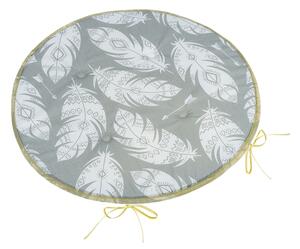 Bellatex Sedák Adéla kulatý hladký průměr 40 cm Pírka šedá, bílá