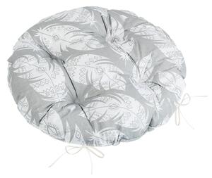 Bellatex Sedák Adéla prošívaný kulatý průměr 40 cm Pírka šedá, bílá