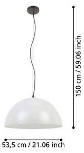 Eglo 900697 - Lustr na lanku GAETANO 1xE27/40W/230V šedá