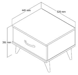 Noční stolek Kedapi 1 (bílá). 1094359