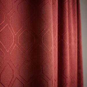 Mantis dekorační závěs / lehká závěsovina 787/26, geometrický vzor, vínová, šířka 150cm (látka v metráži)