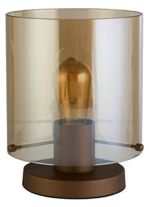 Stolní lampa Švédsko, moka/jantarová, ocel, sklo, E27