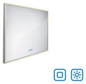 Zrcadlo do koupelny 80x70 s osvětlením po stranách, dva dotykové spínače NIMCO ZP 13003VX