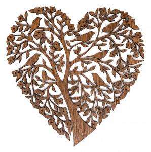 Dřevo života | Dřevěný obraz na zeď - Zpívající srdce | Barva: Buk | Rozměry Ø: 40