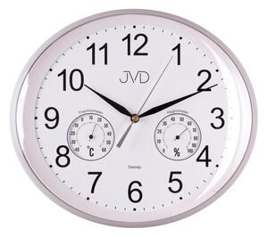JVD Platové netikající nástěnné hodiny s vlhkoměrem a teploměrem JVD HTP64.1