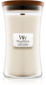 Woodwick Island Coconut vonná svíčka s dřevěným knotem 609.5 g