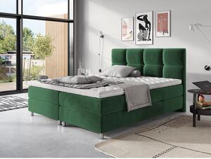 Boxspringová postel 160x200 CAMRIN - zelená + topper ZDARMA