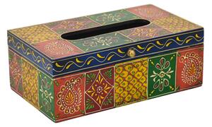 Dřevěná krabice na kapesníky, ručně malovaná, 26x15x10cm