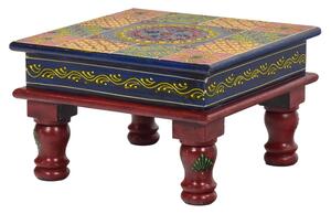 Čajový stolek, ručně malovaný, 25x25x16cm