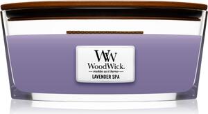 Woodwick Lavender Spa vonná svíčka s dřevěným knotem (hearthwick) 453 g