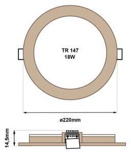 LED Podhledové svítidlo CIRCLE LED/18W/230V 4200K pr. 22 cm hnědá
