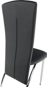 Tempo Kondela Jídelní židle FINA, černá ekokůže/chrom