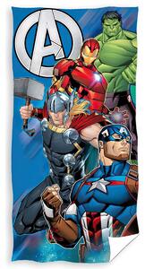 Carbotex Dětská plážová osuška AVENGERS ENDGAME, modrá, froté, 70x140cm