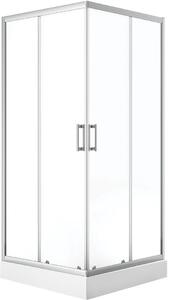 Laveo Bresso sprchový kout s vaničkou 80x80 cm čtvercový chrom lesk/průhledné sklo JKDD086K