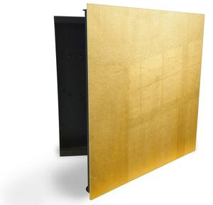 Glasdekor skříňka na klíče - zlatá betonová textura - Levé / Bílá