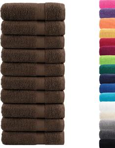 Prémiové ručníky SOLUND 10 ks hnědé 50x100 cm 600 g/m²