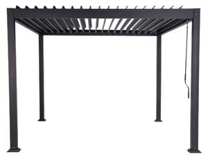 KONDELA Bioklimatická pergola, antracit, 3x3 m, ZIA