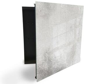 Glasdekor skříňka na klíče - textura betonové zdi - Levé / Černá
