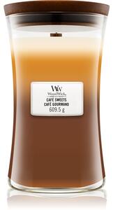 Woodwick Trilogy Café Sweets vonná svíčka s dřevěným knotem 609,5 g