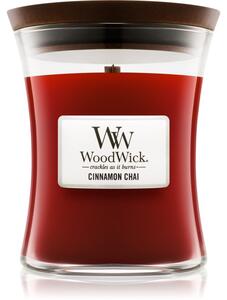 Woodwick Cinnamon Chai vonná svíčka s dřevěným knotem 275 g