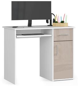 Ak furniture Volně stojící psací stůl Pin 90 cm bílý/cappuccino lesk
