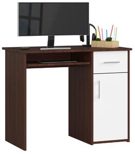 Ak furniture Volně stojící psací stůl Pin 90 cm wenge/bílý