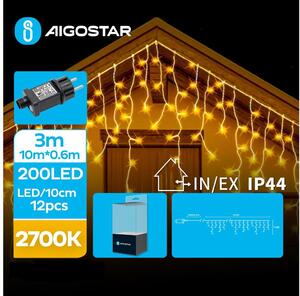 Aigostar B.V. Aigostar - LED Venkovní vánoční řetěz 200xLED/8 funkcí 13x0,6m IP44 teplá bílá AI0463