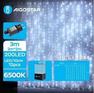 Aigostar B.V. Aigostar - LED Venkovní vánoční řetěz 200xLED/8 funkcí 5x2m IP44 studená bílá AI0460