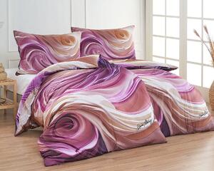 Matějovský Povlečení BLANKA MATRAGI - VIOLET, dynamický vzor, růžové, bavlněný MAKO satén, digitál, 140x200cm + 70x90cm