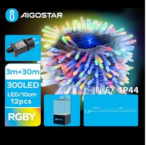 Aigostar B.V. Aigostar - LED Venkovní vánoční řetěz 300xLED/8 funkcí 33m IP44 multicolor AI0491