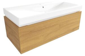 Koupelnová skříňka s umyvadlem SAT Feel 100x30x46 cm medový dub mat SATFEEL100DMU1