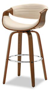 Designová barová židle SAROLTA - ořech / krémová 1