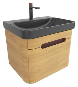 Koupelnová skříňka s umyvadlem SAT Fusion 57,5x43x45 cm dub medový mat SATFUSION60DMBKMBA