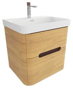Koupelnová skříňka s umyvadlem SAT Fusion 57,5x53x45 cm dub medový mat SATFUSION260DMMWBA