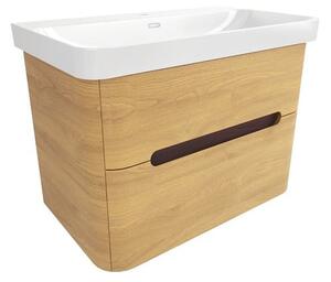 Koupelnová skříňka s umyvadlem SAT Fusion 77,5x53x45 cm dub medový mat SATFUSION280DMU